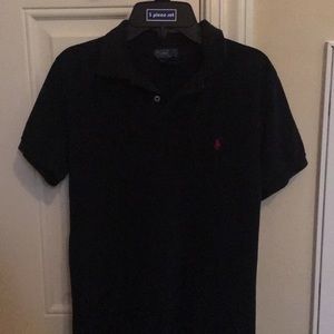 Boys shirt sleeve polo shirt.